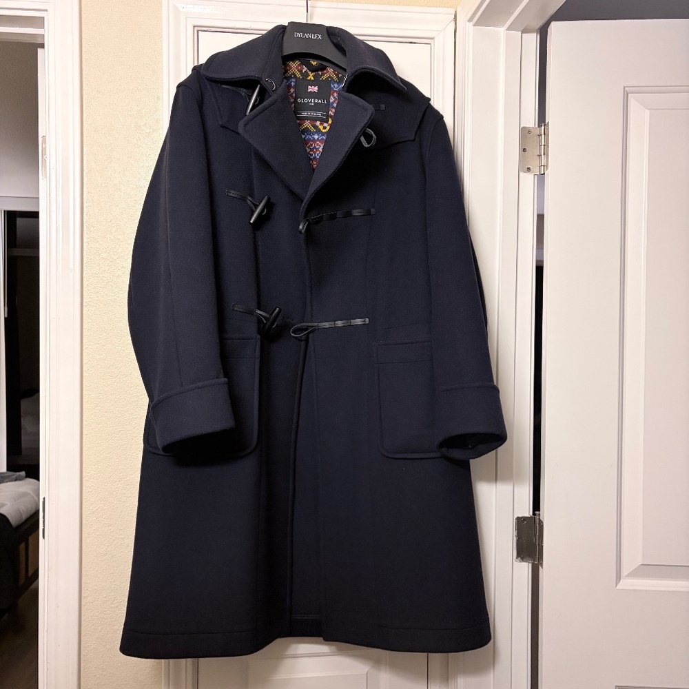 Gloverall Men's Byron Duffle Coat Navy